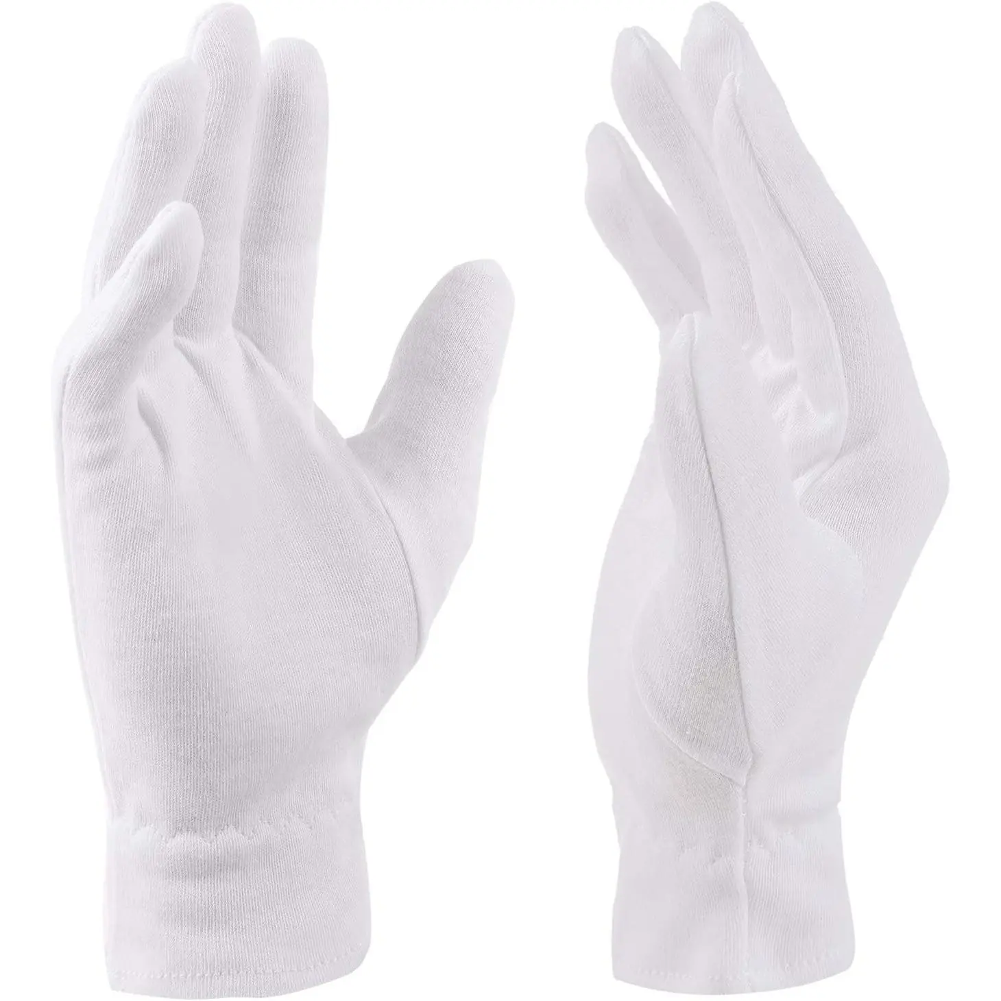 6 Pairs 100% White Cotton Gloves for Eczema, Moisturizing Gloves for Dry Hands Overnight Women, Moisture Sleeping Spa Lotion Hand Cream Gloves for Eczema Dry Cracked Hands Sensitive Skin