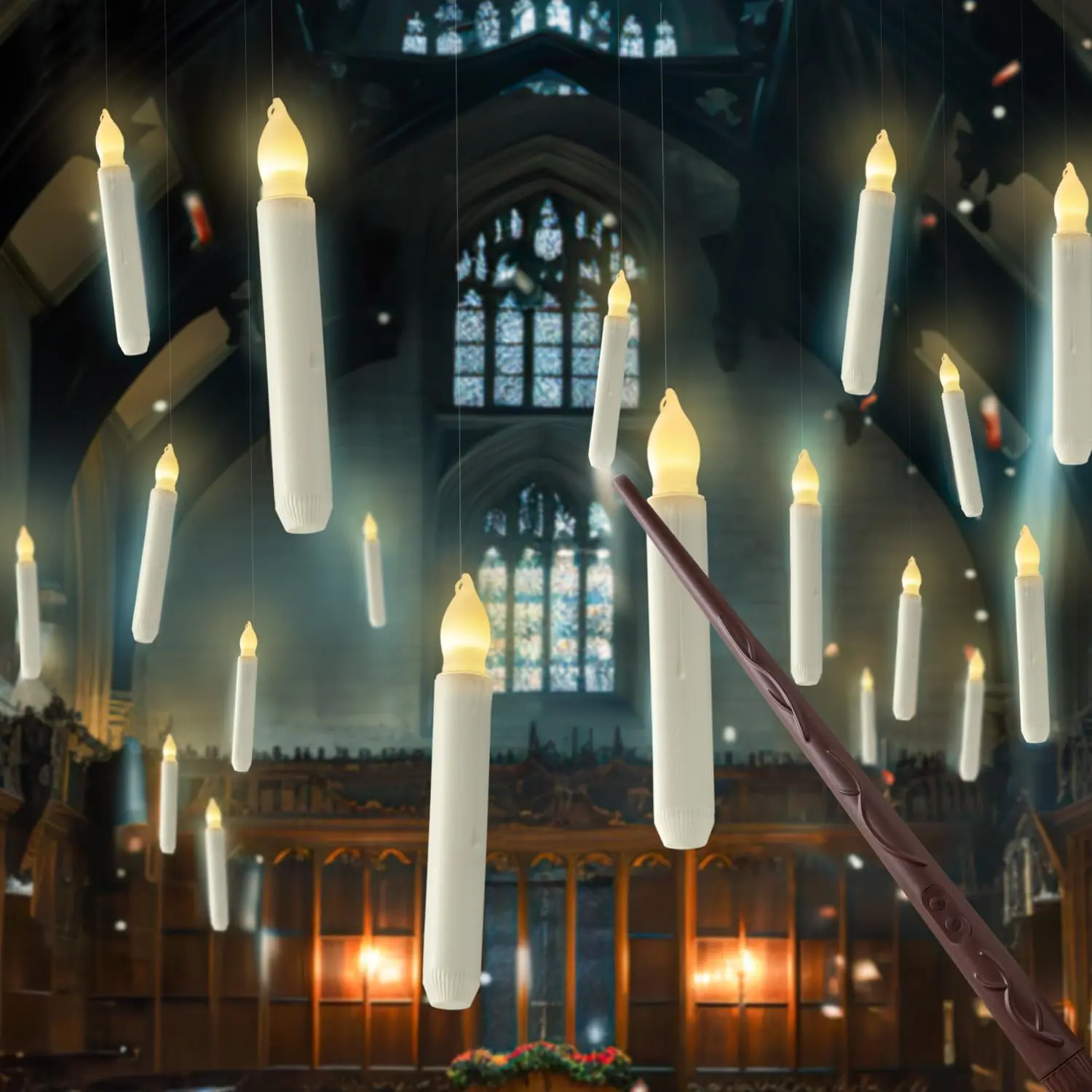 Hanging Floating Candles with Wand