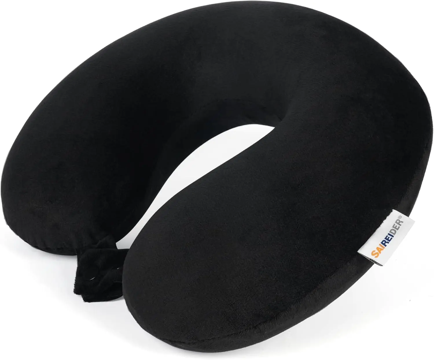 100% Pure Memory Foam Travel Neck Pillow with Washable Cover - for Airplane, Home Use, Black