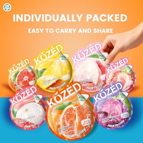 Happy Global Kozed Peelable Gummy Candy 7 Mixed Flavors Variety Pack, Fun Fruity Role Party Snack, Chewy Sweet Treat with Juicy Flavor,Halal-Certified Holiday Gifts
