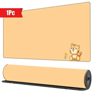 BHJLAXR Cute Tiger Pattern Desk Mat, Large Mouse Pad with Stitched Edges, Anti-slip Mousepad, Keyboard Pad Mouse Mat for Computer, Work, Gaming