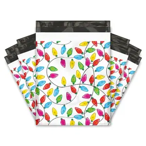 12x15" Christmas Lights Designer Poly Mailers Shipping Envelopes Premium Printed Bags