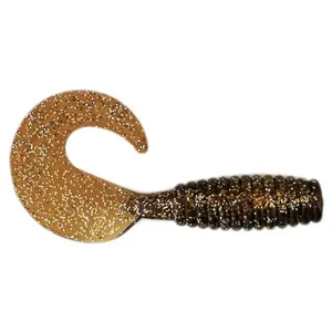 Sanhu 10" Big N Grub Soft Baits 2 Pcs Root Beer Color Curly Tail for Saltwater Freshwater Fishing Halibut Lingcod Rockfish