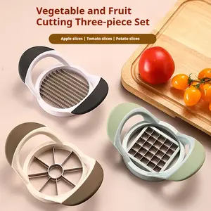 304 Stainless Steel Apple Slicer Fruit Slicer Magic Vegetable and Fruit Slicer Set French Fries Slicer Machine Kitchen Utensils Multifunctional Stainless Steel Banana Slicer mango  slicer lychee  peelers corer tool
