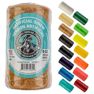 Gudebrod 5ply Waxed Sinew Thread 70lb for Beading and Crafts, Made in USA