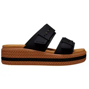 Crocs Brooklyn Woven Buckle Black  209978-001 Women's