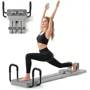 Portable Home Pilates Reformer Machine| 66.9" Extended Track Equipment with Non-Slip Base