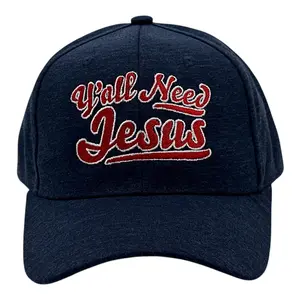 Yall Need Jesus Hat Funny Sarcastic Religious Graphic Novelty Cap Funny Hats Funny Religious  Novelty Caps for Men Navy - Standard