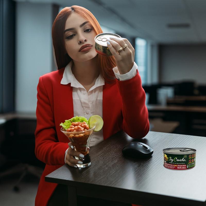 (4 Pack) Soy Ceviche –All Spicy: Tomato, Thousand Island, BBQ, Honey Mustard-5.64oz-Protein-Gluten free