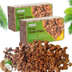 Coco Husk Chips Substrate for Potting Soil Brick for Indoor Flowers Plants Compressed Low EC Coco Husk Mulch for Substrate for Reptiles