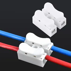 Quick Splice Solderless Connectors, 50pcs Electrical Wire Cable Snap-in Connector Blocks, 2-Pin Dual Way for LED Strip, Car, Low Voltage Applications