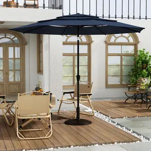 FUFU&GAGA 9' Outdoor Patio Umbrella, Outdoor Table Umbrella, Yard Umbrella, Market Umbrella with 8 Sturdy Ribs, Push Button Tilt and Crank Modern Design Aesthetic