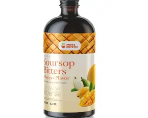 Mira's Harvest Soursop Bitters Liquid Mango Flavor, Premium Grade For Immune Boost, with Irish Moss, Burdock Root, African Mango 16oz