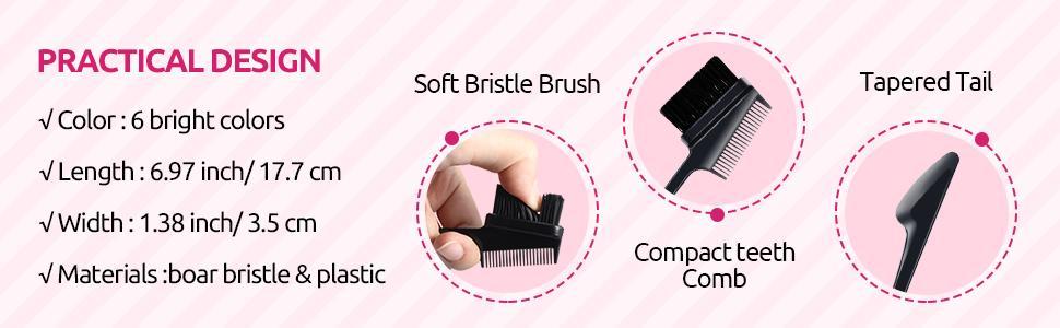 3 in 1 Hair Edge Brush Double Sided Hair Comb Pack Smooth Brush Comb Grooming