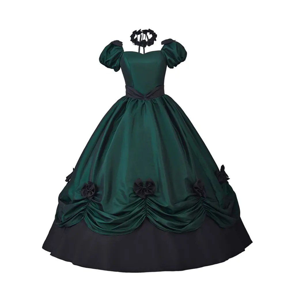 Adjustable Victorian Lolita Dress with Butterfly Bow Prom Party Gown Green  Dress - TikTok Shop