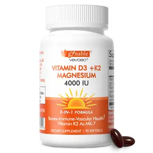 Gynable Vitamin D3 K2 Magnesium Supplement for Metabolism, Bone Health, Calcium Absorption, Immune Support, Energy, Muscle & Mood Support, Heart & Blood Vessel Health, 3-in-1 D3K2 Dietary Softgels, Gluten-Free, Healthcare, Fitness, Edible #SummerVibes out