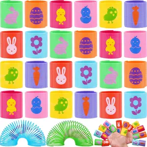 Easter Mini Coil Spring Toys - 24 Pcs Colorful Magic Party Favors for Kids Easter Basket Stuffers Egg Fillers Birthday Gifts for Boys Girls