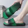 Men's Comfortable Open-Toe Slide Slipper - Adjustable PU Upper, EVA Lining, PVC Soles, Carabiner Buckle, Multi-Color Outdoor Footwear with Sport Vibe, Carabiner Buckle Custom Fit, Comfortable Soft Click Men's Fashion Slipper