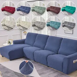 Luxury Leaf Jacquard L-Shape Slipcover for CHEERS Sofa, Waterproof Wear-Resistant Furniture Protector