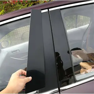Glossy Black Pillar Posts Window Cover Kit Side Trim Stickers Fit for KIA Optima K5 2016-2019