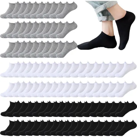 Women's Basic Breathable Comfy Socks Bulk Set - Unisex Low-Cut Ankle Style, 10/20/40 Pairs, 95% Polyester 5% Spandex, Thin Soft Everyday Option, All Seasons, Athletic-Ready Fit, From Errands to Gym