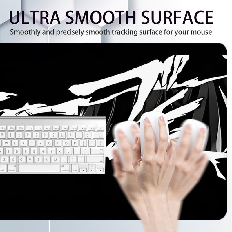 1pc Anime Eyes Gaming Mouse Pad Black and White Desk Mat Rubber Base with Stitched Edge Non-Slip Desk Accessories XL Large Extended Manga Art Keyboard pad for Office Home as Gifts for Men Women Friends