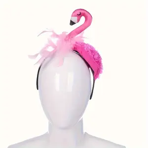 FRCOLOR 4 Pieces Flamingo Headband Hairstyle Deyer Beach Party Decoration Party Hairstyle Decoration's Costume Makeup Halloween Party Dress-Up Props