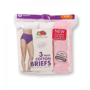 Fruit of the Loom Women`s 3 Pack Original Cotton Brief Panties