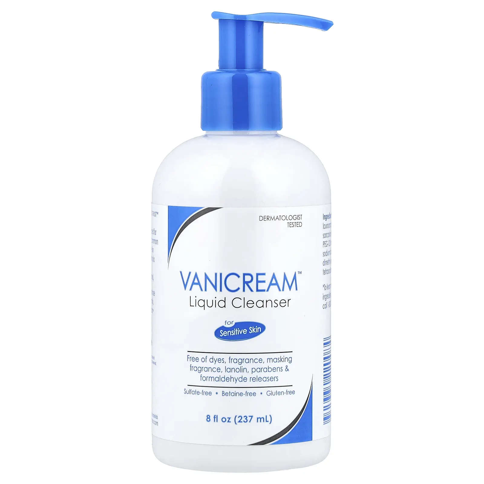 Vanicream Liquid Cleanser, For Sensitive Skin, Fragrance Free, 8 fl oz (237 ml)
