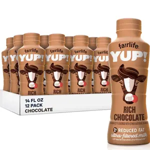 fairlife YUP! Low Fat, Ultra-Filtered Milk, Rich Chocolate Flavor, All Natural Flavors (Packaging May Vary), 14 Fl Oz (Pack of 12) Protein Milky