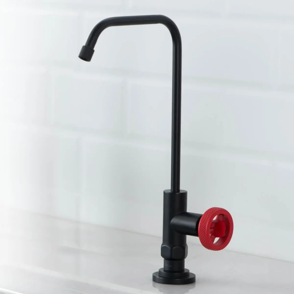 Salsify  Urbix Drinking Water Dispenser Beverage Kitchen Faucet, Matte Black & Red