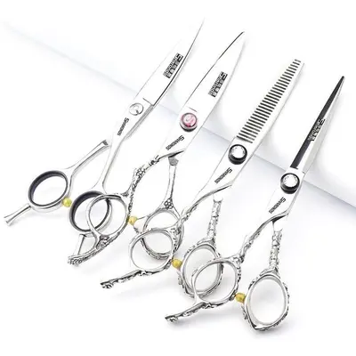 Barber Scissors Barbershop Salon Pole Haircut Hair Hairstyle Shave Clippers Ribbon Shop Leather