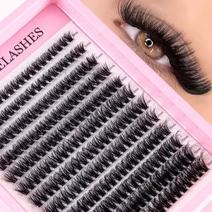 Multi-Spec False Eyelashes, D Curl Fluffy Style, DIY Extension Kit, Natural Look, Non-Toxic, Mixed Cluster, 8-16mm, Large Capacity, Eyelash Extensions, Eyelash Set