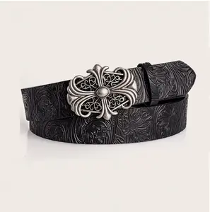 Gothic Luxe Engraved Leather Belt