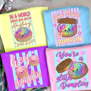 Comfort Colors Striped Glitter Dumpling Shirt, Hey Dumplin Tee, You’re a Glitter Dumpling, Girly Trendy Kid Pastel Rainbow Apparel Tshirt