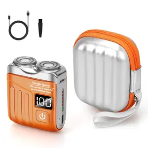 Mini Shaver, Beard Shaver, Beard Shaver Portable Suitcase Design, Electric Shaver for Men Waterproof, Shaver Double-Ring Magnetic Cutter Comfort