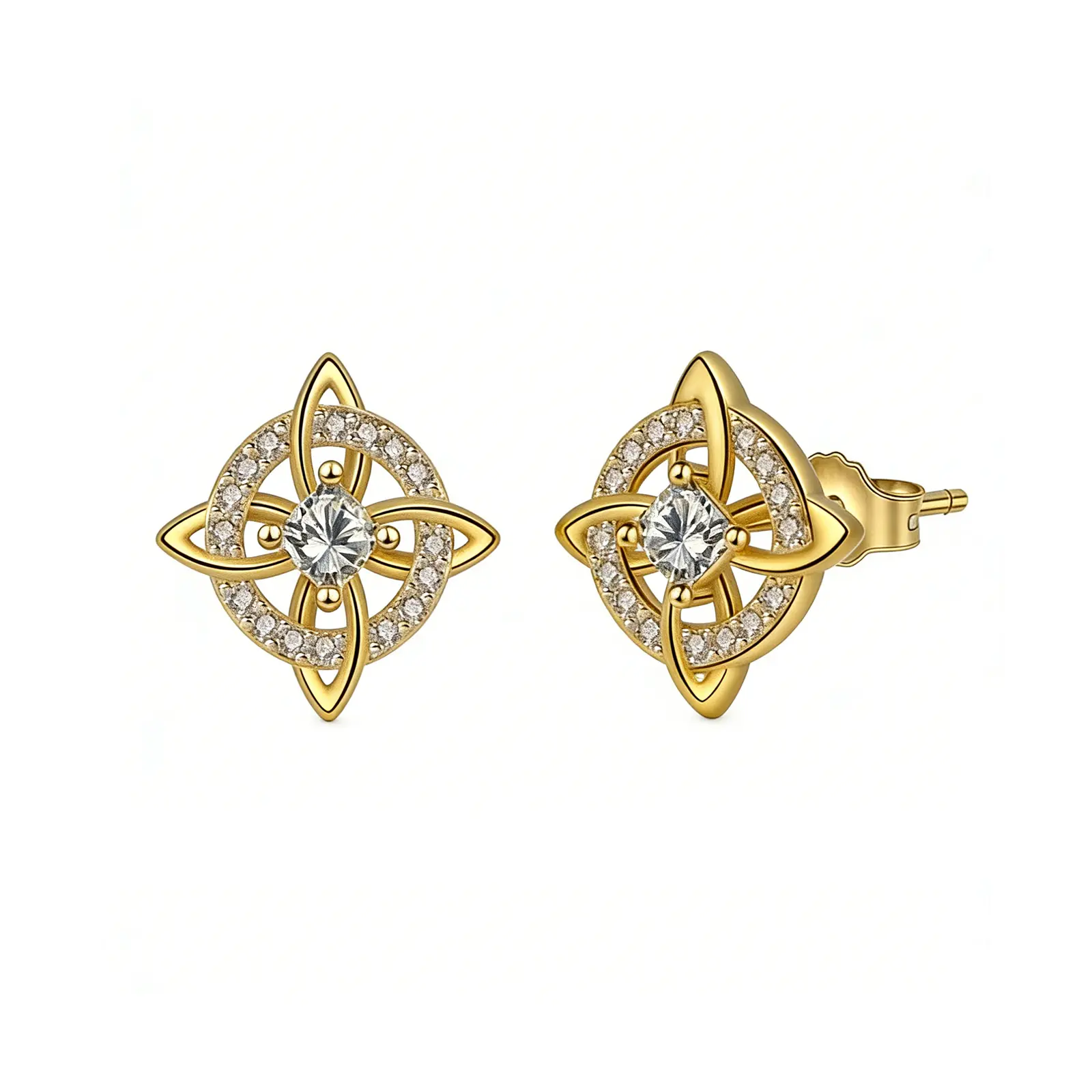 Women's Classic Celtic Knot Stud Earrings Set - Minimalist Polished Earrings Jewelry, Lightweight Spiritual Jewelry with Symbolism for Pierced Ears, Ideal for Anniversary, Birthday Daily Wear, Casual Earrings Set, Symbolizing Eternity And Connection