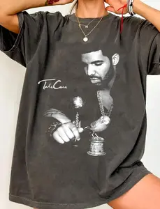 Drake T-Shirt Rap Merch Graphic Tee Takecare Rare Hip Hop Graphic Print