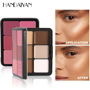 Handaiyan Matte Blush Highlighter Palette, 12 Colors, Non-Toxic Creamy Texture, Multi-Functional Mini Face Makeup, Natural Look
