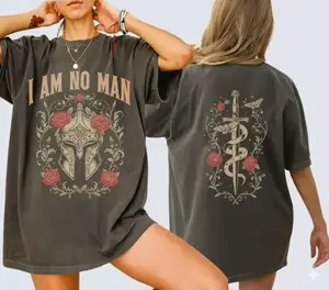 I Am No Man 2 Sides LOTR Lord of the Rings T-Shirt , Book Lover Shirt, Fantasy Merch Shirt, Feminist Shirt, Reading Fandom Shirt 97Q