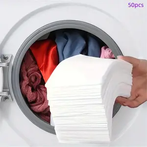 Laundry Sheets, 50pcs/set Anti-stain Absorbent Laundry Paper, Anti-pollution Clothes Sheet, Laundry Detergent Sheets, Laundry Tools & Accessories, Various Laundry Needs
