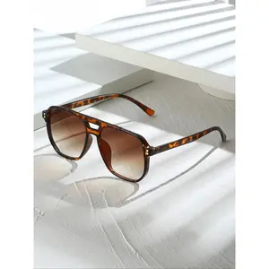 Unisex Vintage Aviator Frame Eyeglasses, Trendy Casual Eyewear for Travel Use, Fashion Accessory for Outdoor Activities