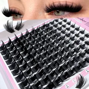 Spikes+300D+lower/200D/160D/100D/60D eyelashes Lash Clusters Long 6-18mm Lash Spikes lower eyelashes D/DD Eyelash Clusters Volume Individual Lashes DIY Spiky Lash Extension Manga Cluster Eyelash Extensions Mink Strips Lashes Thick Suitable for daily activ