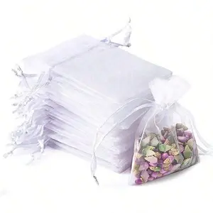 50pcs Organza Drawstring Gift Bags, Perfect for Jewelry Wedding Party Favors, Mini Drawstring Pouches, Ideal for Birthday Decorations