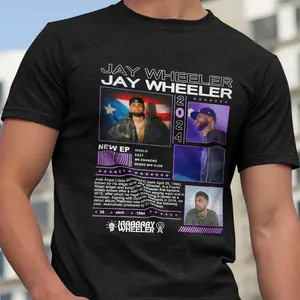 JAY WHEELER 2025 Summer Menswear Casual 100% Cotton Knit Fabric Short-Sleeve T-Shirt - Black, Premium Round Neck, Cool Trendy, Devotional, S-5XL