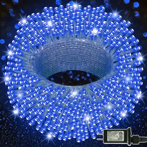 300 LED String Lights Outdoor Indoor, Extra Long 98.5FT Super Bright Christmas Lights, 8 Lighting Modes, Plug in Waterproof Fairy Lights for Holiday Wedding Party Bedroom Decorations (Blue)