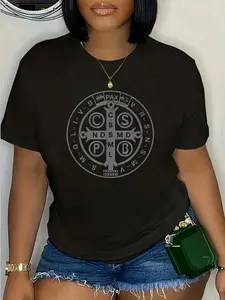 100% Cotton Religious Catholic St. Benedict Medal | Christian T-Shirt