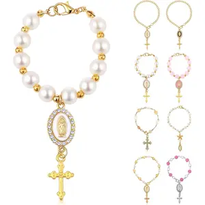 Steering Wheel Rosary Charm Accessory  Pendant  Decor Rearview Mirror  Rosary for Automotive Protection Charm Decor