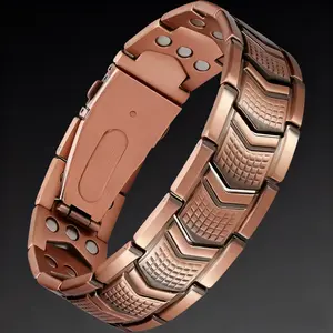 Secure Fold-Over Clasp Copper Bracelet for Men. The Ultimate Jewelry Gift Idea.