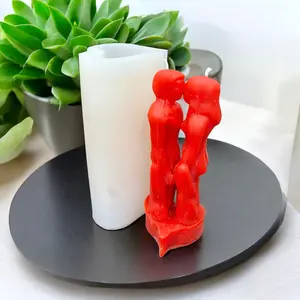 silicone lover couple figure mold - magic candle molds - face to face - back to back figure mold - pagan altar - wicca spell - 6.5”